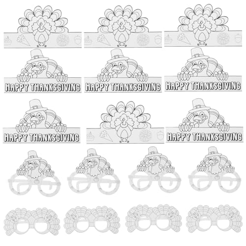 Alasum 24-teiliges Thanksgiving-fotoautomaten-requisiten Papierkronen Gläser Lustiges für Partys Alasum 24-teiliges Thanksgiving-fotoautomaten-requisiten Papierkronen Gläser Lustiges für Partys von Alasum
