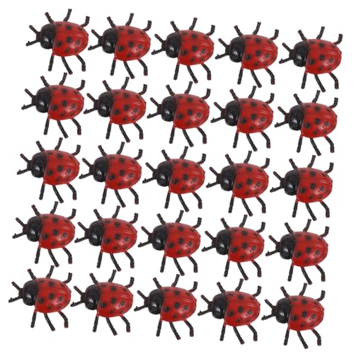 Alasum 25 Stück PVC Marienkäfer Figur Realistische Simulation Insekten Gruselige Deko und Streichartikel für Halloween Aprilscherz Sammeln und Kreative Kinderideen von Alasum