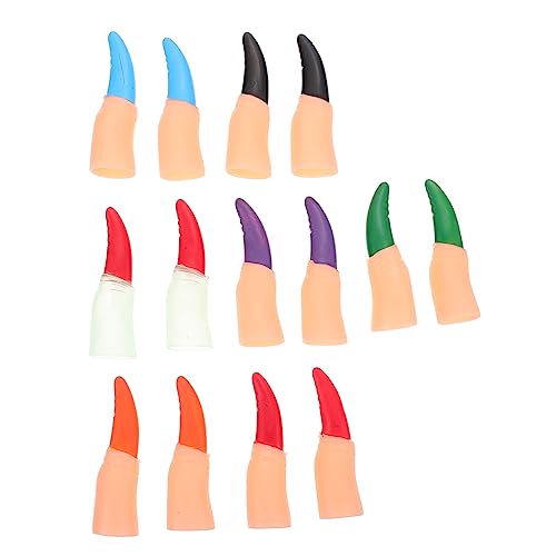 Alasum 28 Stück Praktische Parteiquellen Halloween Exquisite Gefälschte Nägel Streich Uv Falsche Fingernägel Beängstigend Nagel Cosplay Fingerabdeckungen Rosa Plastik von Alasum