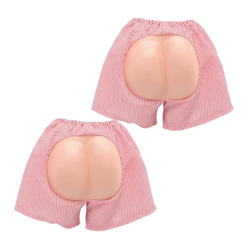 Alasum 2Pcs Butt Exponierte Gesäßbesprechungen Lustige Falsche Hintern Unisex Lustige Shorts Für Witzkostüm Maskerade Streichmänner Frauen Make Up Spiel Make Up Spiel von Alasum