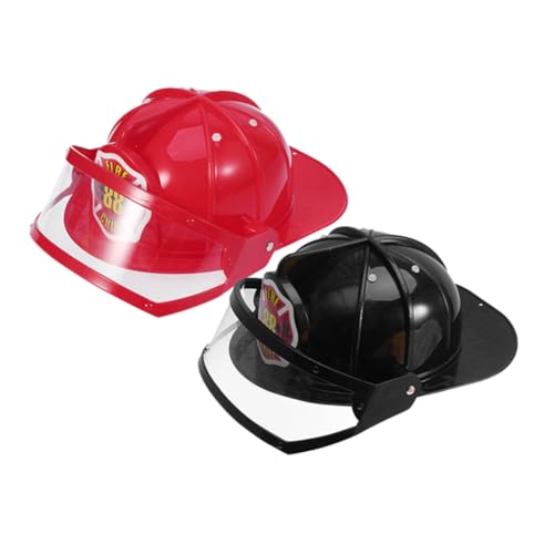 Alasum 2 Stücke Kinder Feuerwehrmann Hut Rollenspiel Kostüme Feuerwehrmann Helm Für Halloween Cosplay Feuerwehr Kostüme von Alasum