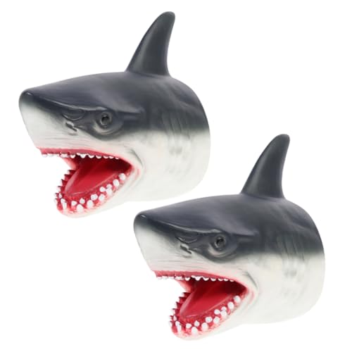 Alasum 2St Hai-Marionette für kinderspielzeug haiflosse spielsachen Finger Dinosaurierspielzeug pädagogisches Hai- dekoratives Haispielzeug Vinyl Grey von Alasum