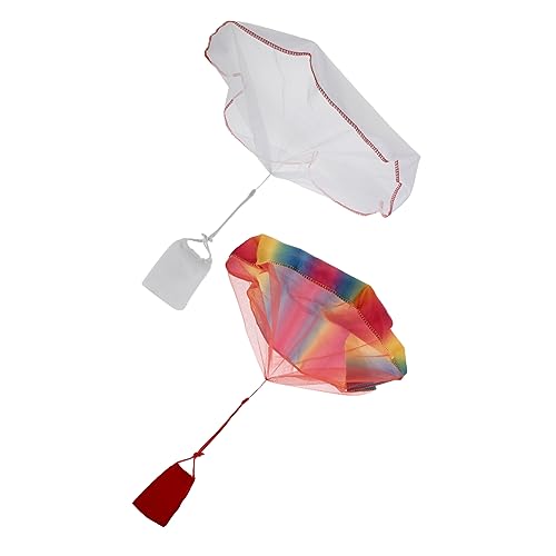 Alasum 2St Handwurf-Fallschirm fliegen Flugzeugspielzeug fliegendes Outdoor draußen Kinderspielzeug gitf Fallschirm PVC von Alasum