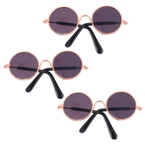 Alasum 2er-Pack Mini-Sonnenbrillen Anziehzubehör Für Puppen C80 Goldrahmen Fördert Sensorisches Spielen Und Anziehspaß von Alasum