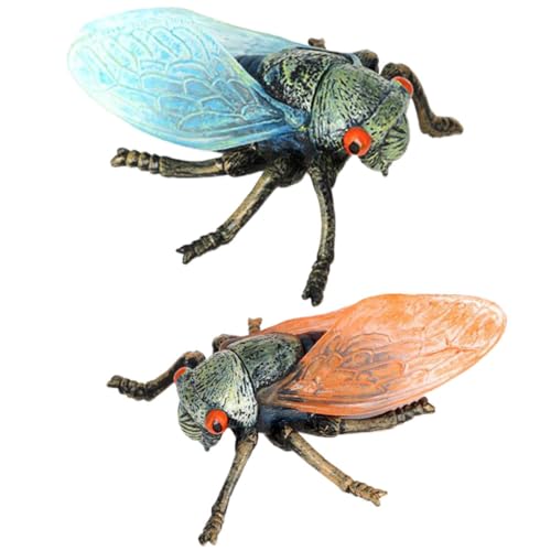 Alasum 2St gefälschtes Insektenmodell Animal Toys Tier Desktop-Zikaden-Dekoration Lebensechte Simulation eines Insektenmodells kleine Insektenstatue Zikaden-Ornament Plastik von Alasum