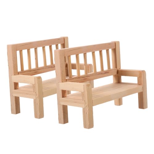 Alasum 2Stücke Gartenbank Holzbank für Puppenhaus Dekorative Möbel für Mini Häuser und Kreatives Bastelset für Wohnzimmer und Schlafzimmer Alasum 2Stücke Gartenbank Holzbank für Puppenhaus Dekorative Möbel für Mini Häuser und Kreatives Bastelset für Wohnzimmer und Schlafzimmer von Alasum
