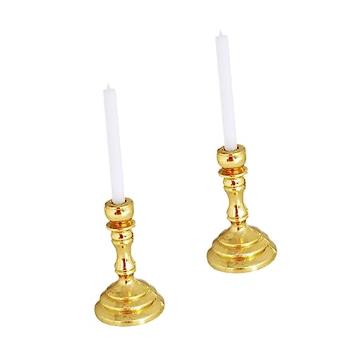 Alasum 2er Set Miniatur Kerzenständer Für Puppenhaus Hochwertige Kerzenhalter Für Spielzeughaus Dekoration Ideal Für Und Miniatur Szenen Goldene Farbe von Alasum
