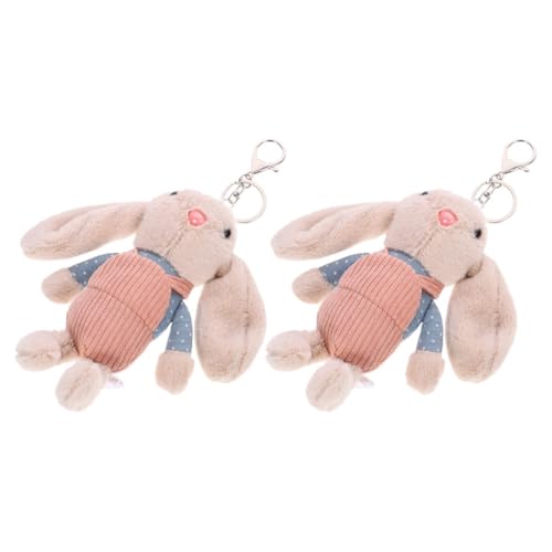 Alasum 2st Kaninchen-plüschtier-schlüsselanhänger Hasenpuppe Schlüsselanhänger Puppenornament Süßer Puppen-schlüsselanhänger Plüschpuppen-schlüsselanhänger Ausgestopft Käfig Kurzer Plüsch von Alasum