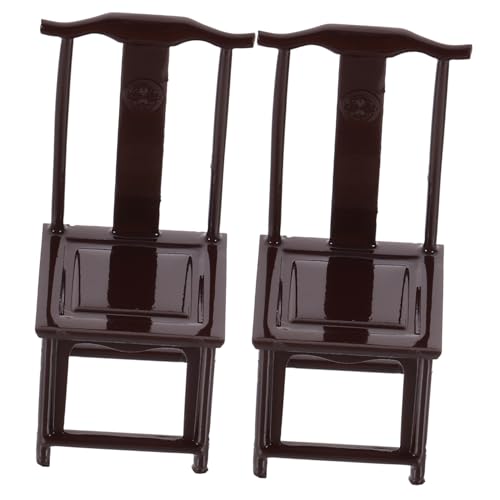 Alasum 2st Mini-stuhlmodell Mini-hausbausatz Puppe Möbel Für Hochstühle Miniaturen Gefälscht Zubehör Heimdekoration Miniaturszene Miniatur- -kit Dark Brown Abs von Alasum