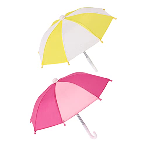 Alasum 2st Puppenregenschirm Mini-regenschirmpuppe Für Und Mädchen Mini- -Regenschirm Im Freien Mini-möbel Mikrospielzeug Puppenhauspuppen Metall von Alasum