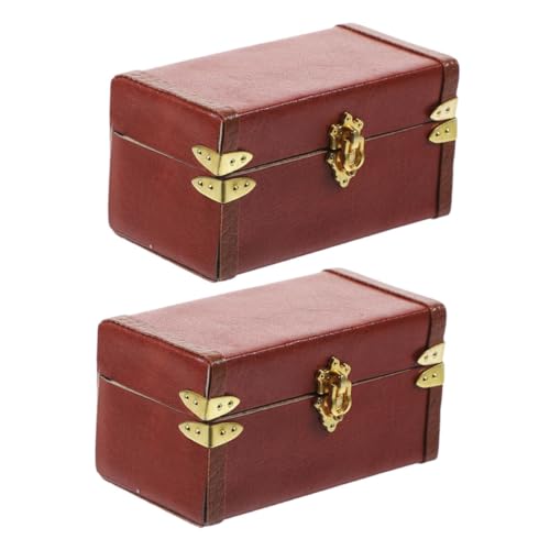 Alasum 2 Stücke Miniatur Koffer Modell Lagerung Box für Spielzeug Vintage Design Pu Realistische Mini Gepäck für Puppenhaus Alasum 2 Stücke Miniatur Koffer Modell Lagerung Box für Spielzeug Vintage Design Pu Realistische Mini Gepäck für Puppenhaus von Alasum
