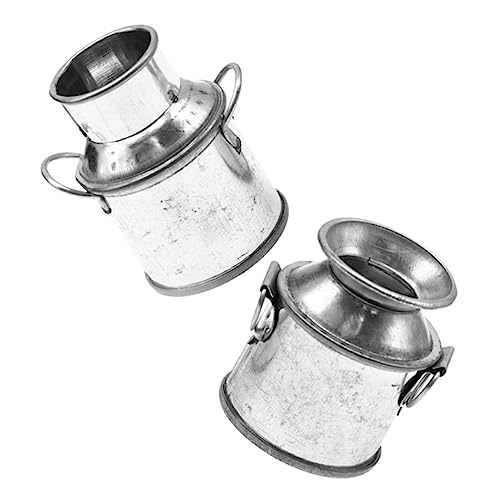Alasum 2st Winzige Vase Krüge Milchtöpfe Miniaturen Mini- Kleiner Krug Mit Deckel Behälter Künstliche Pflanzen Milchflaschen Kleines Weißes Milchkännchen Babynahrung Legierung von Alasum
