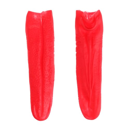 Alasum Halloween Streich Requisiten 2pcs Rot Künstliche Zunge Für Cosplay Party Horror Bühne Pierce Zunge Kunststoff Realistische von Alasum