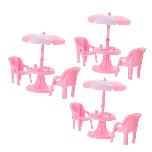 Alasum 3 Sätze Mini-stuhlschirm Mini-sonnenschirmmodell Tragbar Strandig Miniatur-strandspielzeug Puppenhauszubehör Miniatur Mini-strandspielzeug Mini-tischmodell Weiß Abs von Alasum