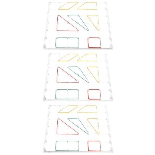 Alasum Geometrische Lehrrequisiten 3er-Pack Geoboards Kunststoff-nagelbretter Für Das Mathematische Lernen Und Spielen Von Kindern von Alasum