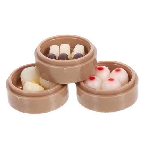 Alasum 3 Stück Mini-hausdampfer Food-Modell Mini-Modell Mini Hausmannskost Mini- -Essen Mini-landschaftsmodell- Mini-dampfgarer Für Lebensmittel Mini-hausschmuck Umweltharz von Alasum