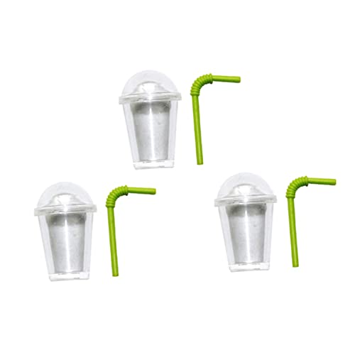Alasum 3 Stücke Miniatur Tee Tasse Modell Stroh Für Puppenhaus Decor Abs Material Spielzeug Zufällige Farbe von Alasum