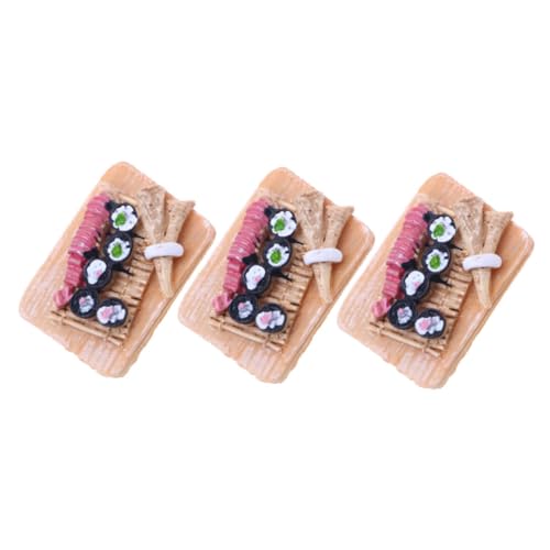 Alasum Set Mit 3 Miniatur-Sushi-utensilien Für Puppenhäuser Realistische Küchenspielzeug-szenendekorationen von Alasum