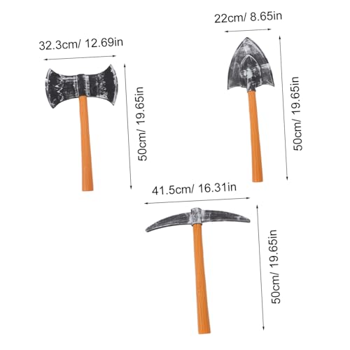 Alasum 3 Stück Teiliges Dwarf Cosplay mit Realistischer Fake Schaufel Doppelseitige Axt und Spitzhacke Leichtes Bühnenrequisit für Halloween Kinderkostüme Fantasy Partys und Alasum 3 Stück Teiliges Dwarf Cosplay mit Realistischer Fake Schaufel Doppelseitige Axt und Spitzhacke Leichtes Bühnenrequisit für Halloween Kinderkostüme Fantasy Partys und von Alasum