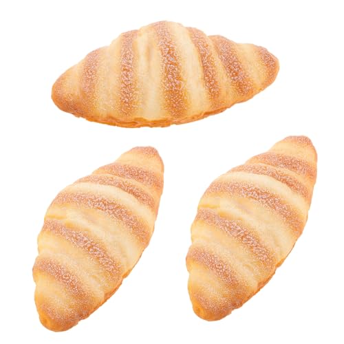 Alasum 3 Stück Teiliges Künstliche Brote Realistische Simulation Croissants Leichtes Vielseitig für Bäckerei Fenster Fotografie Requisiten Langlebig und Tragbar von Alasum