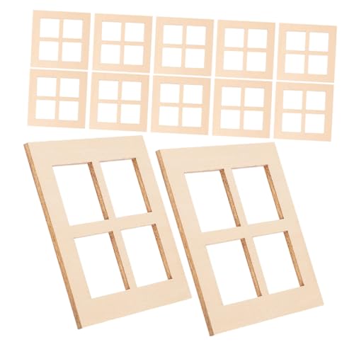 Alasum 30 Stück Mini Holzfenster für Puppenhaus Dekorative Fensterrahmen für DIY Projekte Gemütliche und Detaillierte Handwerkskunst als Puppenhaus Zubehör von Alasum