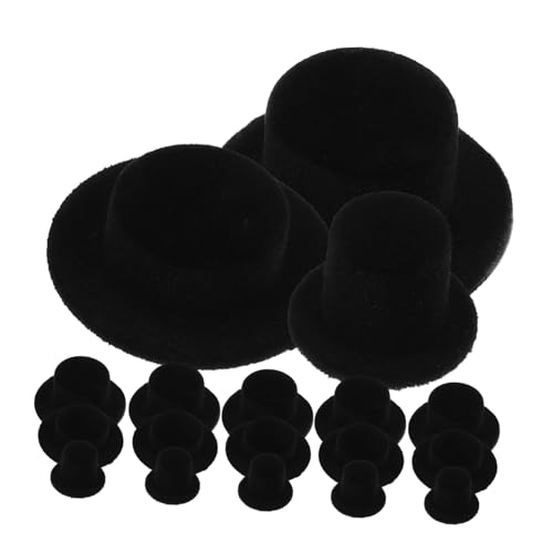 Alasum 30st Mini-Hut Mini-weihnachtsmützen Zum Basteln Weihnachtskegelhüte Süße ützen Hut Mini Schutzhelm Bunte Hüte Mini-cowboyhut Dummer Hut Zylinder Für änner Kappe Beflockung Black von Alasum