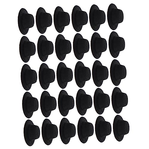 Alasum 30st Mini-Hut Miniatur Babypuppenkleidung Zubehör Für Babypuppen Puppenkleidung Outfits Lustiger Fischerhut Mädchen Mütze Doofer Hut Mädchen Hut Mini-hüte Black Stoff von Alasum