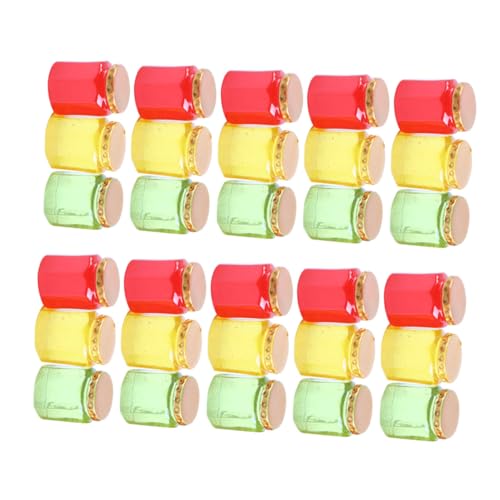 Alasum 30st Puppenhausdekoration Mini-puddingglas Miniatur-süßigkeitsdosenmodell Mini Marmeladengläser Simulationsszene Bonbondosenmodell Spielparty- Puppenhaus Glas Harz von Alasum