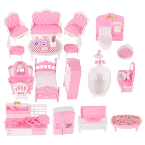 Alasum 32-teiliges Miniatur-puppenhaus-möbelset Mit Bett Stuhl Und Schreibtisch Rollenspiel Für Kinder Puppenhaus-baumaterial von Alasum