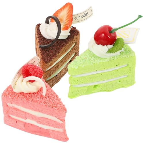 Alasum Künstliche Kuchen Zum Ausstellen: 3-teiliges Set Mit Künstlichen Kuchen Realistische Dessertmodelle Aus Pu Requisiten von Alasum