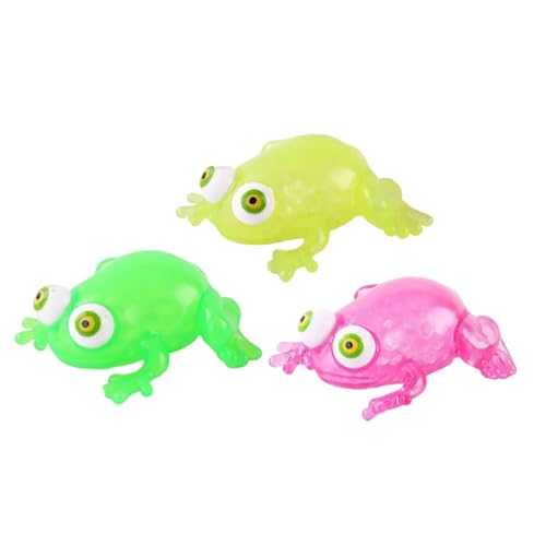 Alasum Krabbel Spielzeug 3st Kneifen Für Kinderspielzeug Lustiges Sensorisches Sensory Toy Quetschspielzeug in Froschform Kleines Weiches Gummi von Alasum