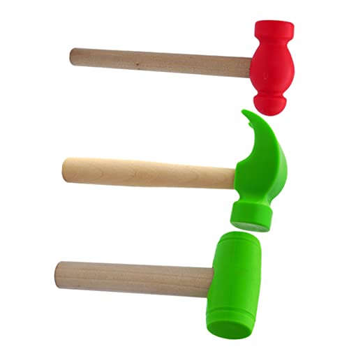 Alasum 3Stücke Teiliges Hammer Spielzeugset Falscher Holzhammer Für Rollenspiele Lernspielzeug Für Geburtstagsgeschenke von Alasum