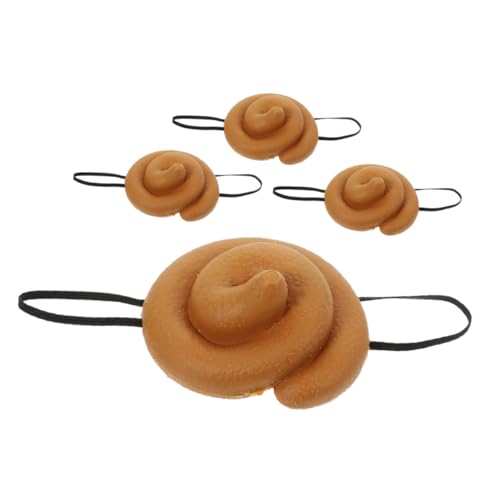 Alasum 4 Stück Beanie Festliche Kopfbedeckung Kot Stirnband Lustiger Hut Lustige Simulation Kotform Hut Cosplay Kothut Streich Kopfbedeckung Kostüm Requisiten Für Erwachsene Kot von Alasum
