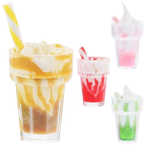 Alasum 4stücke Teiliges Eiscreme-dekorationsset Für Puppenhäuser Realistische Miniatur-Eiscreme-Requisiten Zufälligen Farben Für Rollenspiele Und Kreative Spielumgebungen Für von Alasum