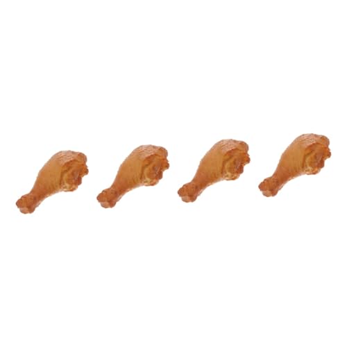 4 Stück Hähnchenkeulen für simuliertes Essen Gefälschte Hühnerbein-Attrappe Kunstmalerei-Requisite Stütze realistisches Brathähnchen Hühnerschenkel deko falsches Huhn Hühnerbeine von Alasum