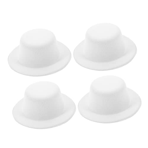 Alasum 4 Stücke Schneemann Puppe Ornament Hut Puppe Top Hut Decor Weiß Stoff Puppe Hut Zubehör von Alasum