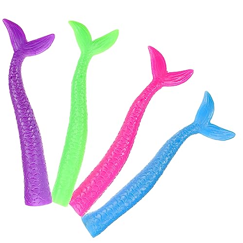 Alasum 4 Stück Merman Finger Puppe Fingerpuppen Für Kleinkinder 1-3 Handpuppe Zum Geschichtenerzählen Cartoon-fingerpuppe Fingerspielzeug Finger-meerjungfrau- Kinderspielzeug von Alasum