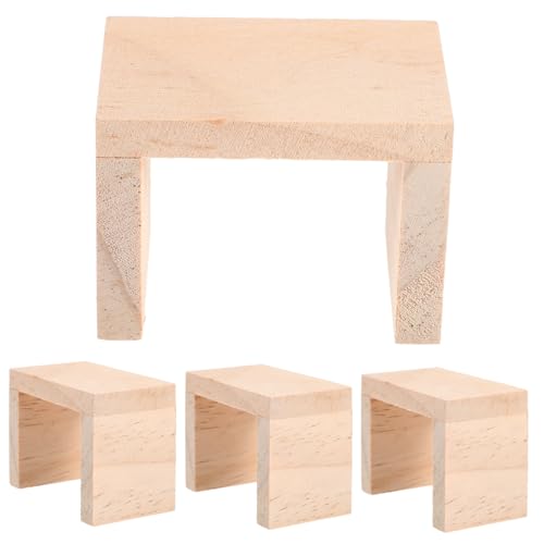 Alasum Puppenhaus-hockermodell - 4-teiliger Mini-hocker Aus Holz Miniaturmöbel-schmuck Natürliche Textur Bequem Zu Verwenden von Alasum