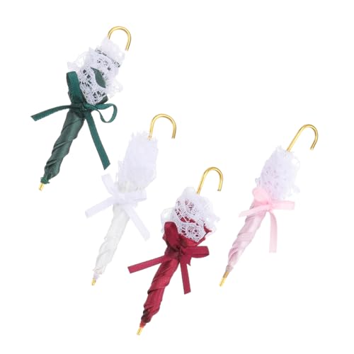 Alasum 4 Stück Puppenhaus-Regenschirm Kleines Regenschirmmodell Mini House Accessory Mini-szenenmodell- Mini-hausmodell Mini-Szene DIY- Mini-regenschirmmodell Eisen von Alasum