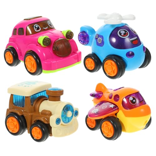 Alasum Cars Spielzeug Spielzeuge 4 Stück Reibungsauto Interaktives Auto Entdeckungsspielzeug Spielzeugautos Kinderspielzeug Autospielzeug Lustiges Auto Zum Zurückziehen Plastik von Alasum