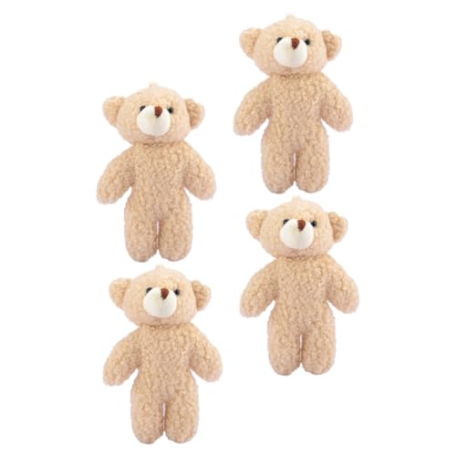 Alasum 4 Stück Teiliges Niedliche Bären Plüschspielzeuge Schlüsselanhänger Dekoration für Rucksack Handtasche und Kinderzimmer Weiche Multifunktionale Anhänger für Jungen und Mädchen von Alasum
