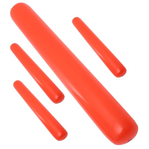 Alasum 4 Stück aufblasbarer Stick für aufblasbares Ballonstäbchen aufblasbarer Pferdestock Lärmknüppel Team Spirit aufblasbare Stöcke Partygeschenke Geräuschstock PVC rot von Alasum