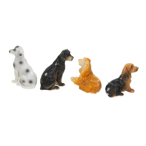 Alasum 4 Stücke Mini Tier Figuren Harz Handwerk Realistische Tier Harz Welpen Figuren von Alasum