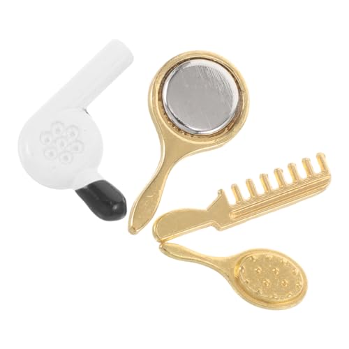 Alasum 4-in-1 Mini-friseurset Aus Legierung Haarbürste Spiegel Trockner Styling-Tools Für Das Puppenhaus-spieldekor Für Kinder Alasum 4-in-1 Mini-friseurset Aus Legierung Haarbürste Spiegel Trockner Styling-Tools Für Das Puppenhaus-spieldekor Für Kinder von Alasum