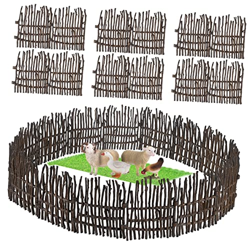 Alasum 40Stücke Teiliges Zaunpaneel für Farm Corral Zaun Zubehör für Kleinkinder für Tierfiguren und Miniaturlandschaften Kreative Bauoptionen von Alasum
