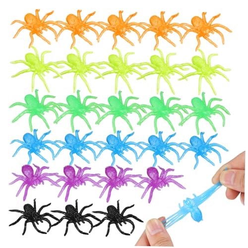 Alasum 48 Stück Teiliges Halloween Spinnenspielzeug aus Dehnbarem TPR Realistische Kleine Spinnen Leuchtenden Farben Sichere Party Deko für Partygeschenke Scherzartikel und Alasum 48 Stück Teiliges Halloween Spinnenspielzeug aus Dehnbarem TPR Realistische Kleine Spinnen Leuchtenden Farben Sichere Party Deko für Partygeschenke Scherzartikel und von Alasum