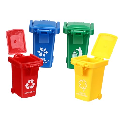 Alasum 4Stücke Teiliges Mülleimer mit Klappdeckel Pädagogisches Müllsortierspielzeug für Kreatives und Umweltbewusstsein für Müllwagen und Dekoration von Alasum