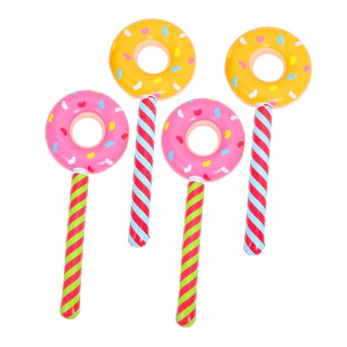 Alasum 4stücke Teiliges Pvc Aufblasbare Donut Ballons Für Junge Mädchen Süße Lollipop-sticks Geburtstagsdeko Für Kinderfeste Innen Und Außenverwendung Candyland-thema von Alasum