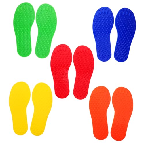 Alasum 5 Paar Taktile Massage Hand Und Fußabdrücke Bodenmarkierungen Für Klassenzimmer Tanzmarkierungen Für Klassenzimmer Flache Bodenpunkte Flache Turnpunkte Sensorische von Alasum