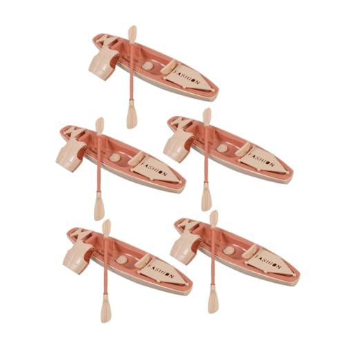 Alasum 5 Sätze Miniatur Kanus mit Paddeln und Rettungsweste Robustes Kunststoff Kajak Detailgetreue Boot Figurine für Outdoor Tisch und Puppenhaus Dekoration von Alasum